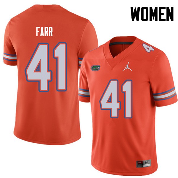 Jordan Brand Women #41 Ryan Farr Florida Gators College Football Jerseys Orange
